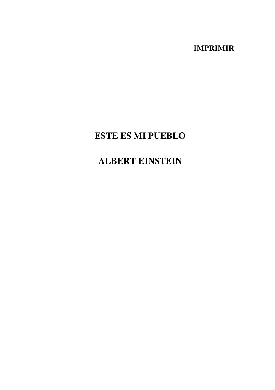 Este es mi pueblo - Albert Einstein